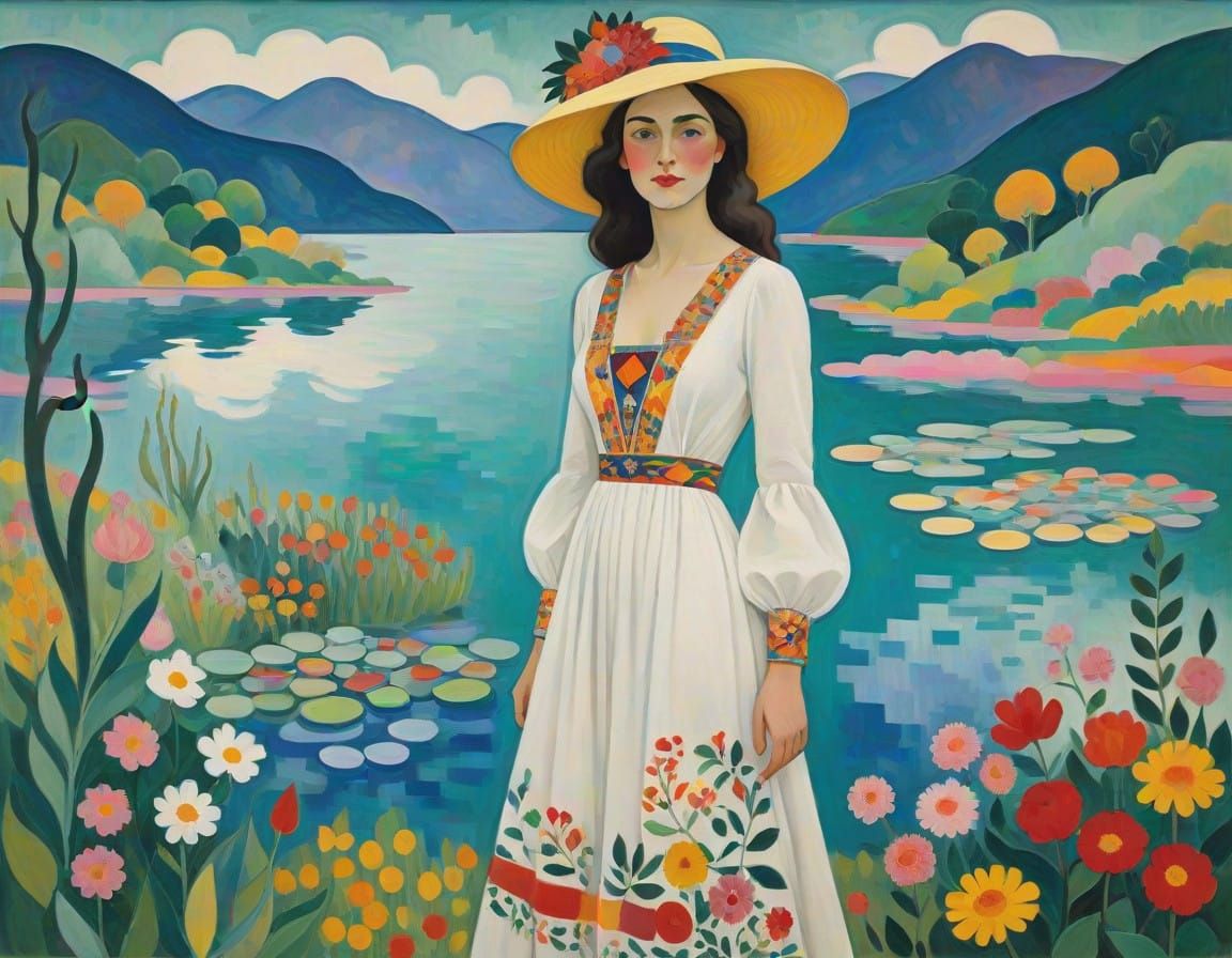Serene Woman in Tropical Paradise