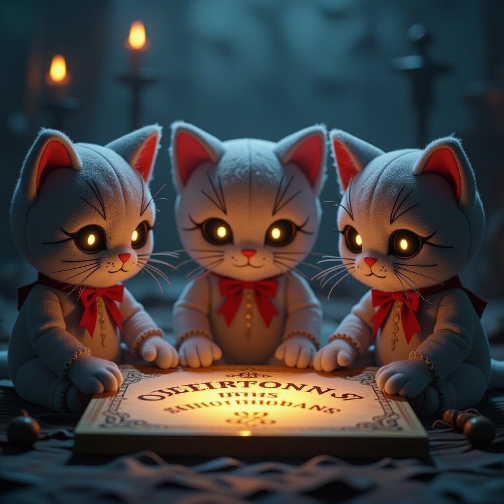 Cat dolls using a Ouija board