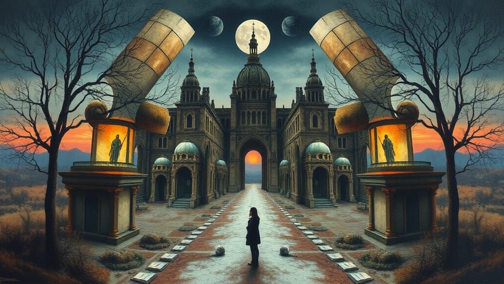 Surreal Mirrored Fantasy Watercolor by James Gurney