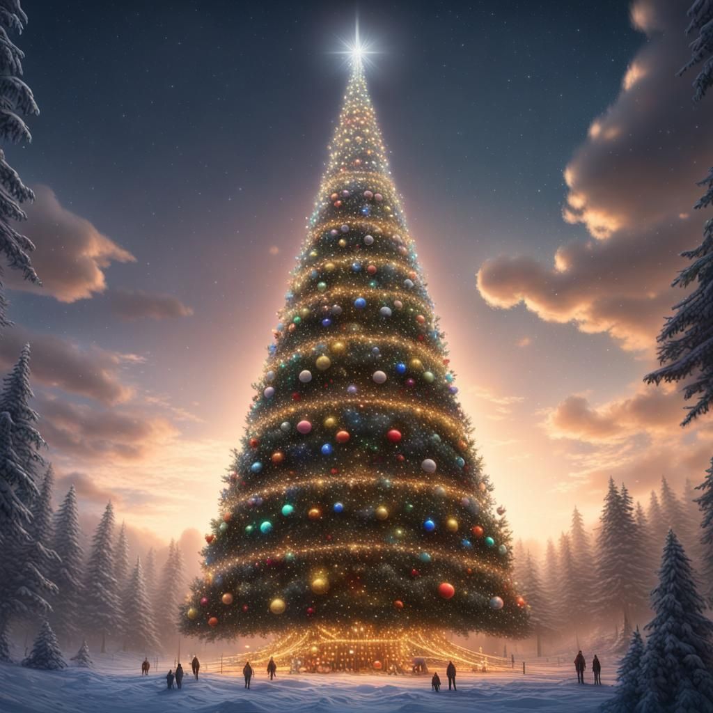 World's Tallest Christmas Tree: Digital Matte Painting
