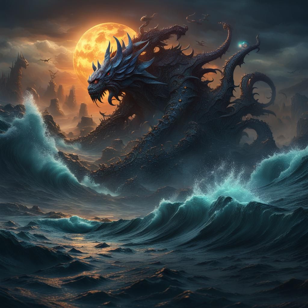 Demonic Creatures Populate an Endless Dark Sea