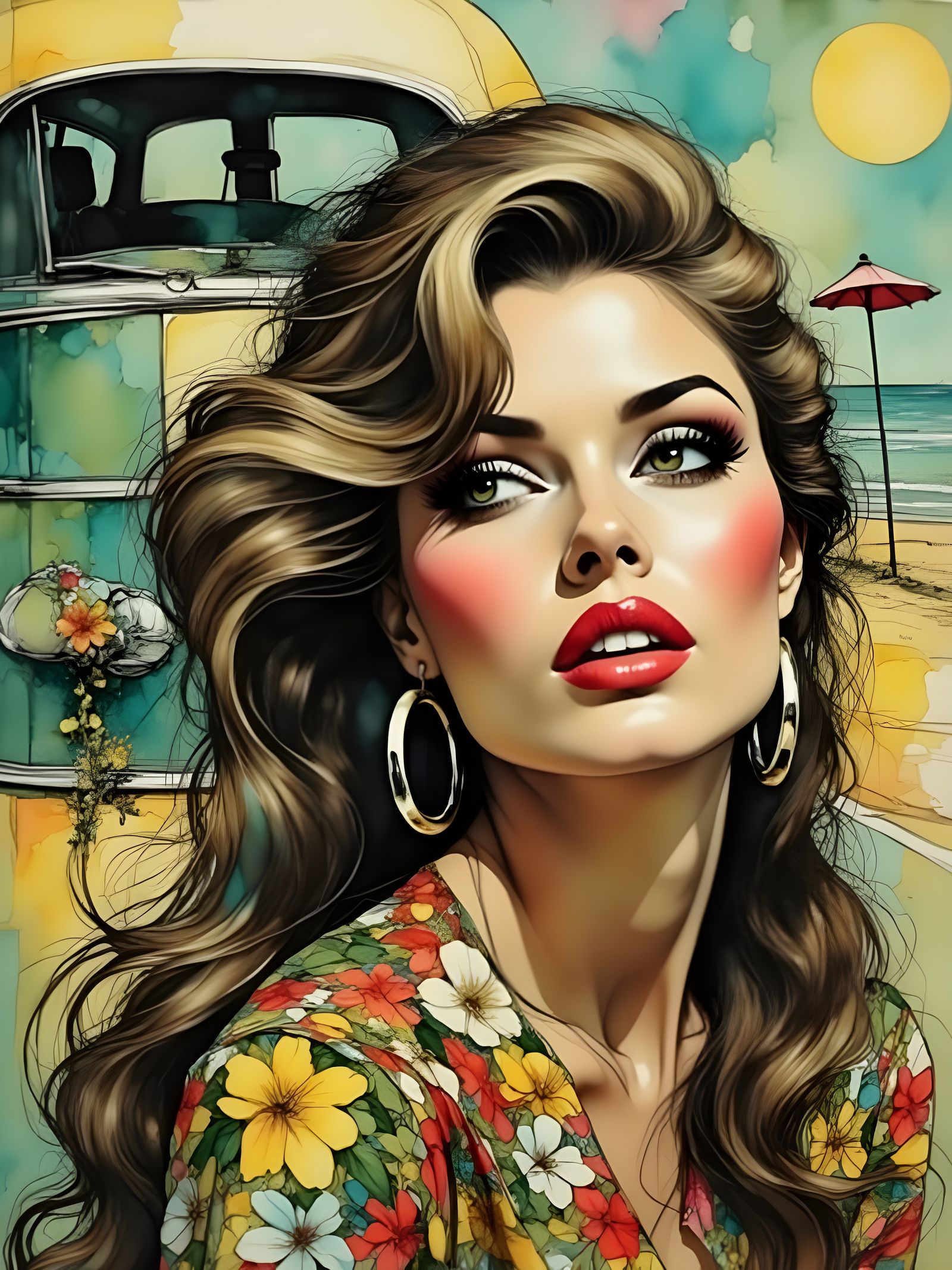 Groovy 1960s Mod Woman in Palm Springs