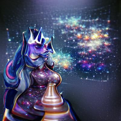 Galaxy Chess Queen AI Art