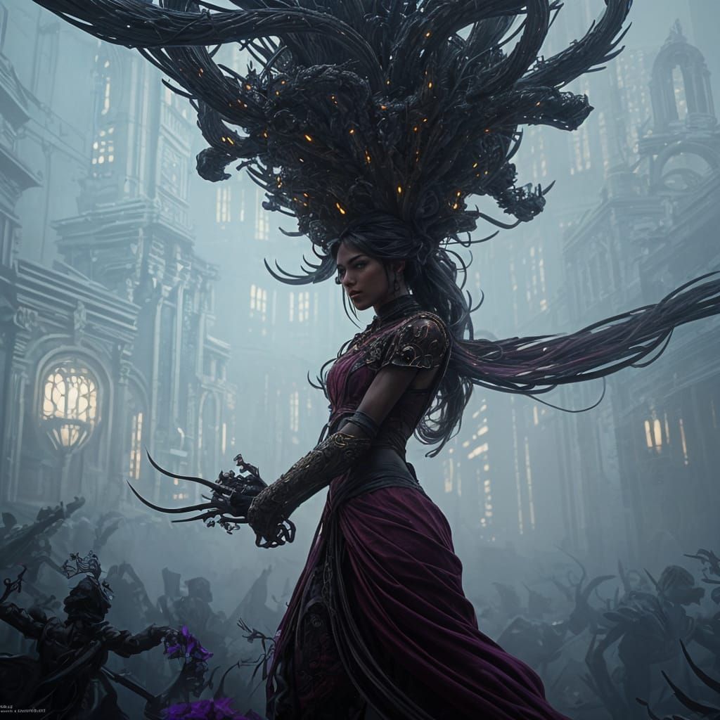 Dark Fantasy Thousand-Armed Floral Masterpiece