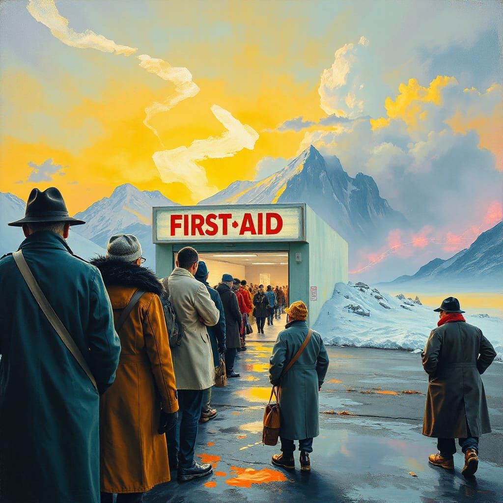 Surreal First Aid Station in Dreamlike Style
