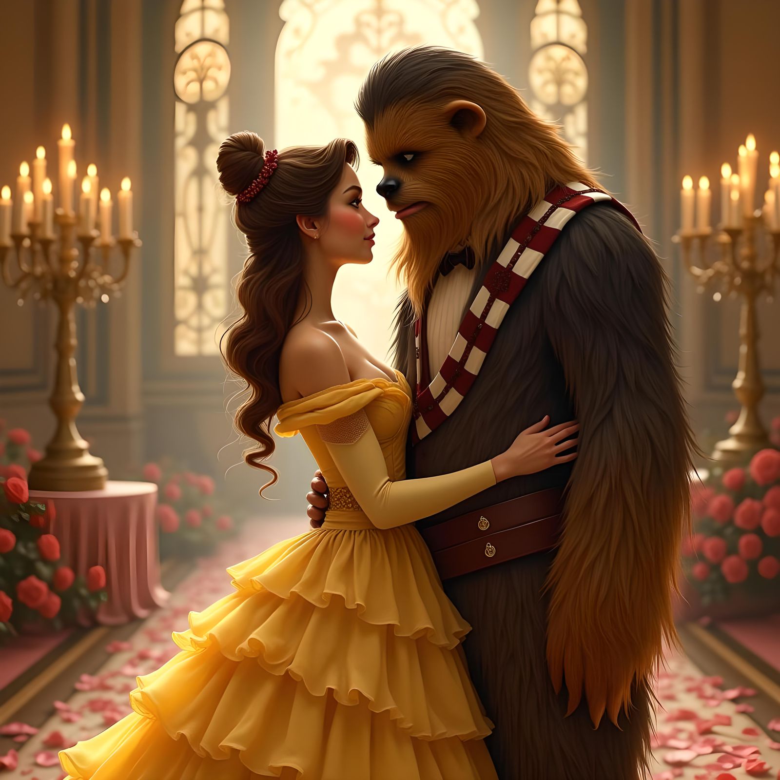 Belle and Chewbacca in Love