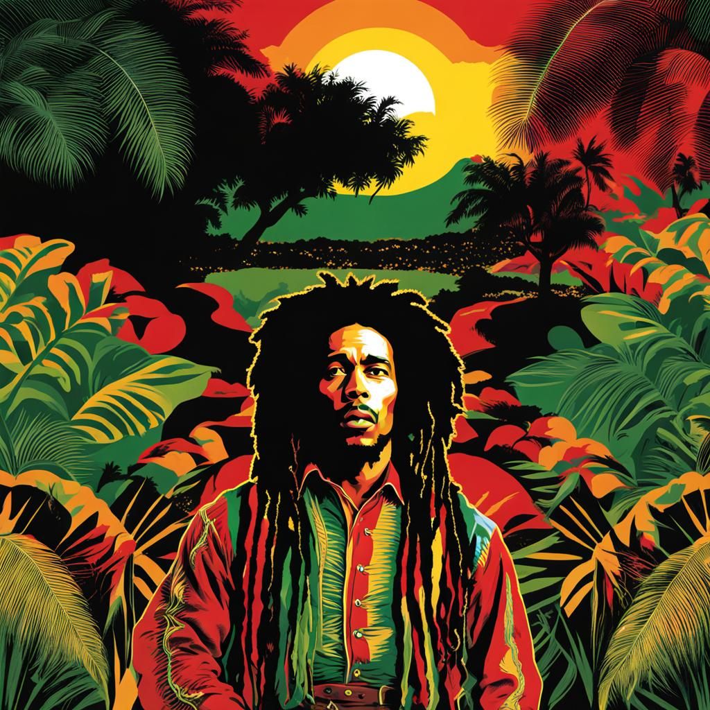 Bob Marley AI Generated Portrait