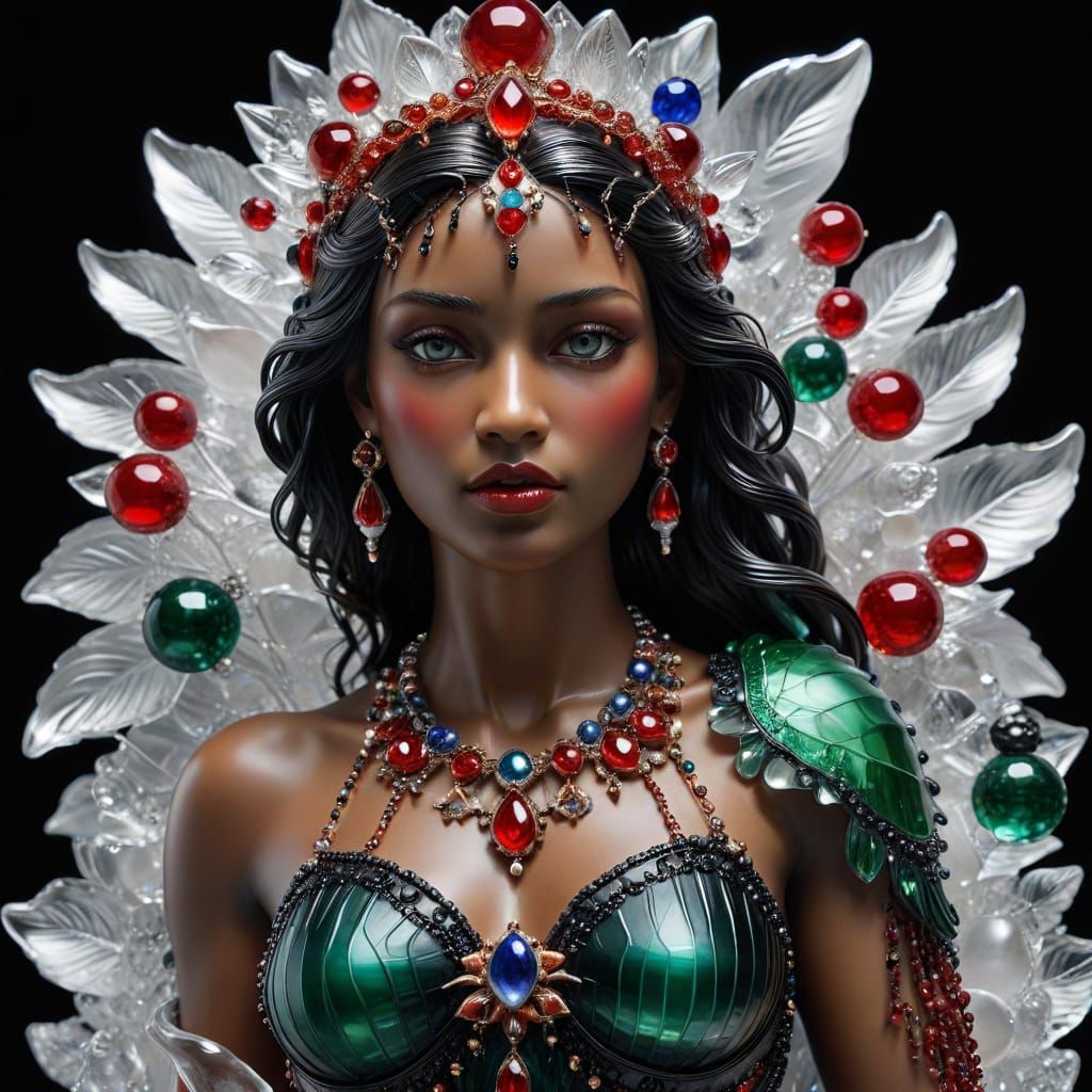 Puerto Rican Goddess in Lalique Glass Style