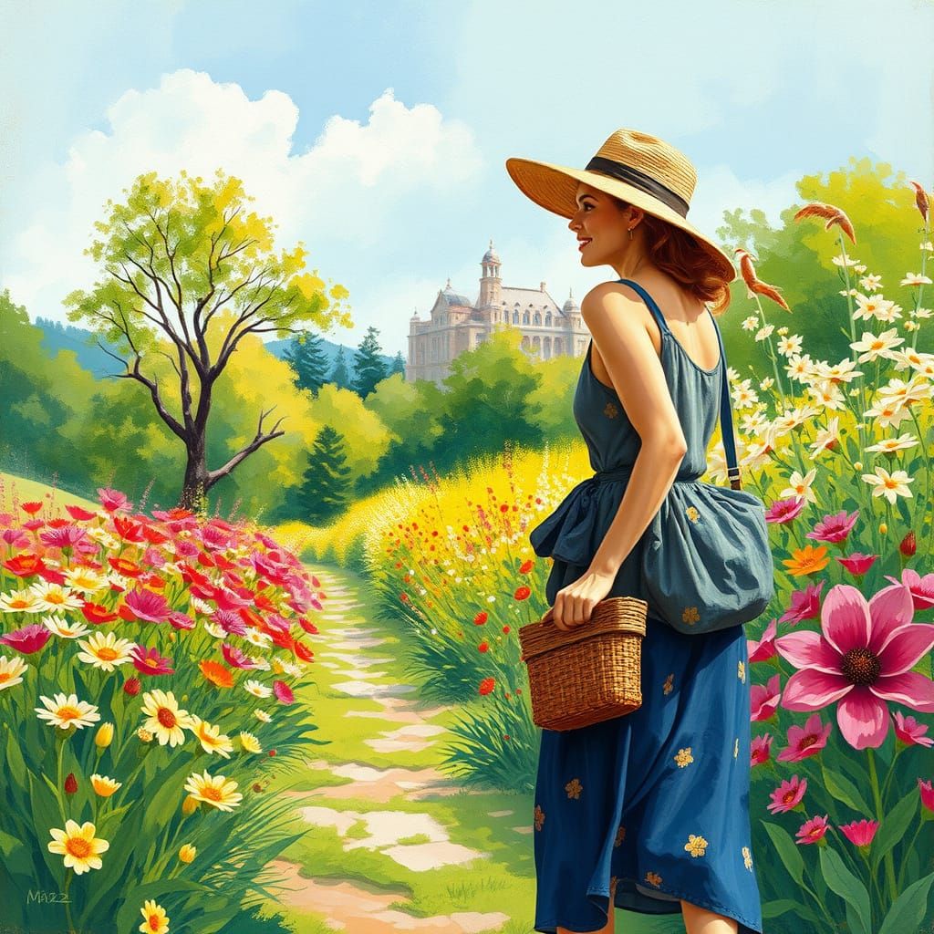 Spring Serenity in Vibrant Blooms, Epic Impressionist Style
