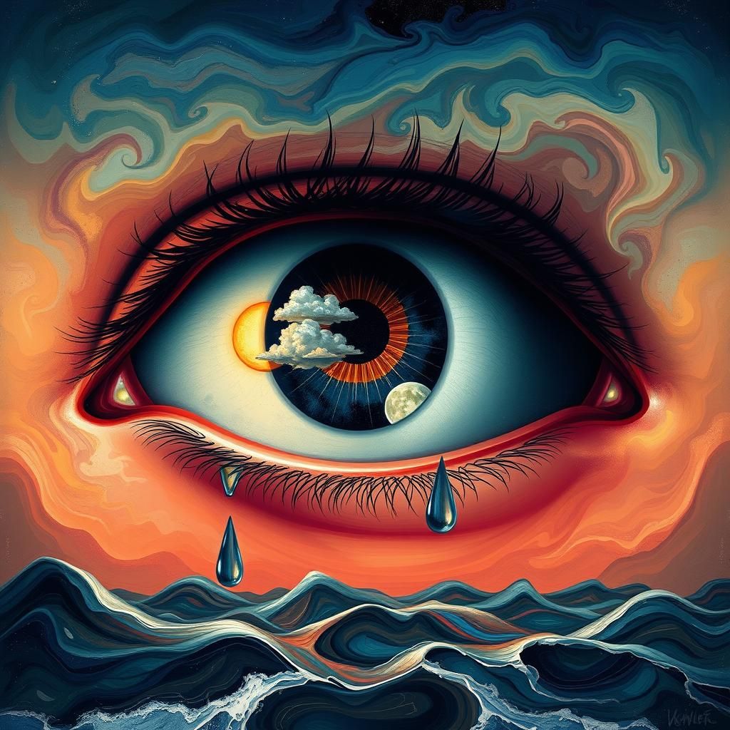 All Seeing Eye Reveals Life's Duality in Surreal Art