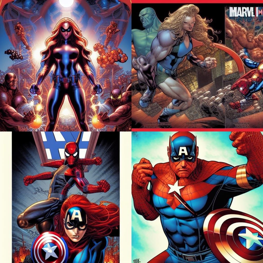 Dynamic Comic Book Art in Modern Style