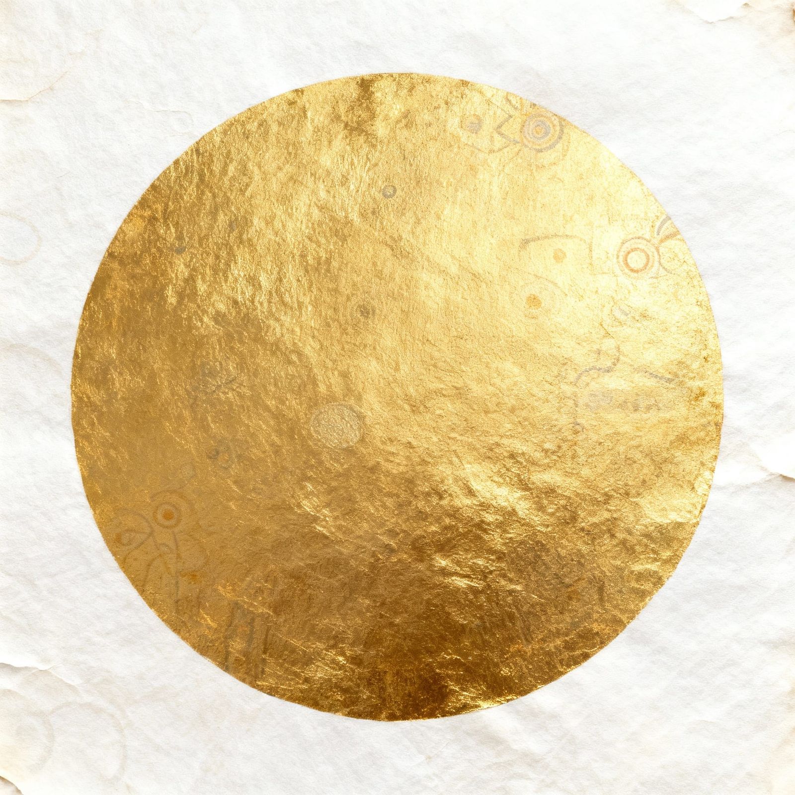 Elegant Gold Leaf Circle on Parchment