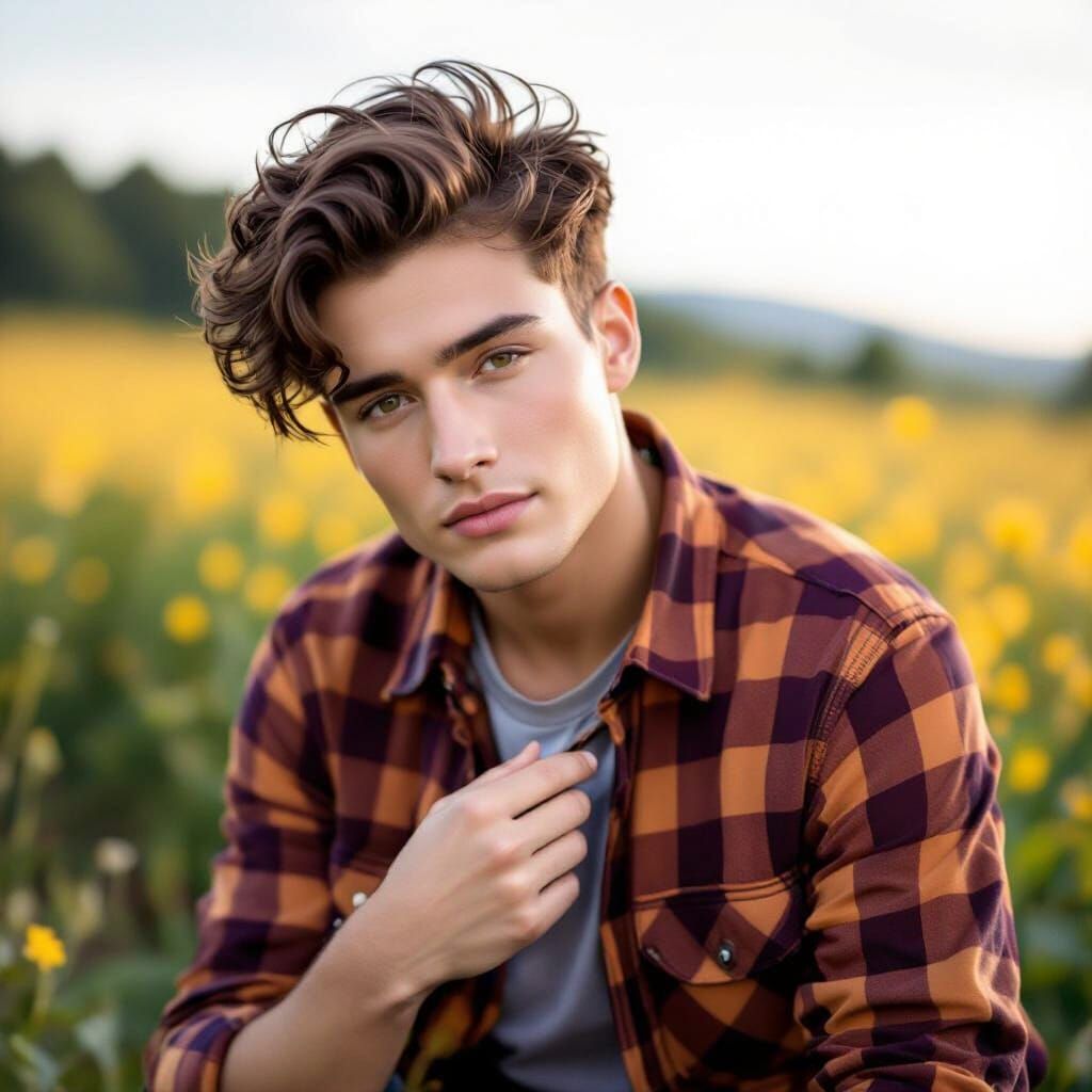 Androgynous Person in Hayloft: Hyperrealistic Cinematic Port...