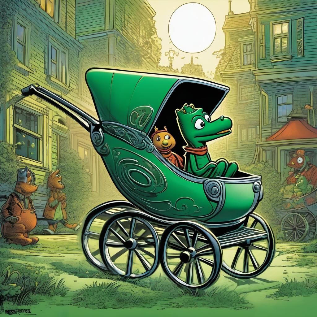Gumby in Baby Carriage: Comic Book Art
