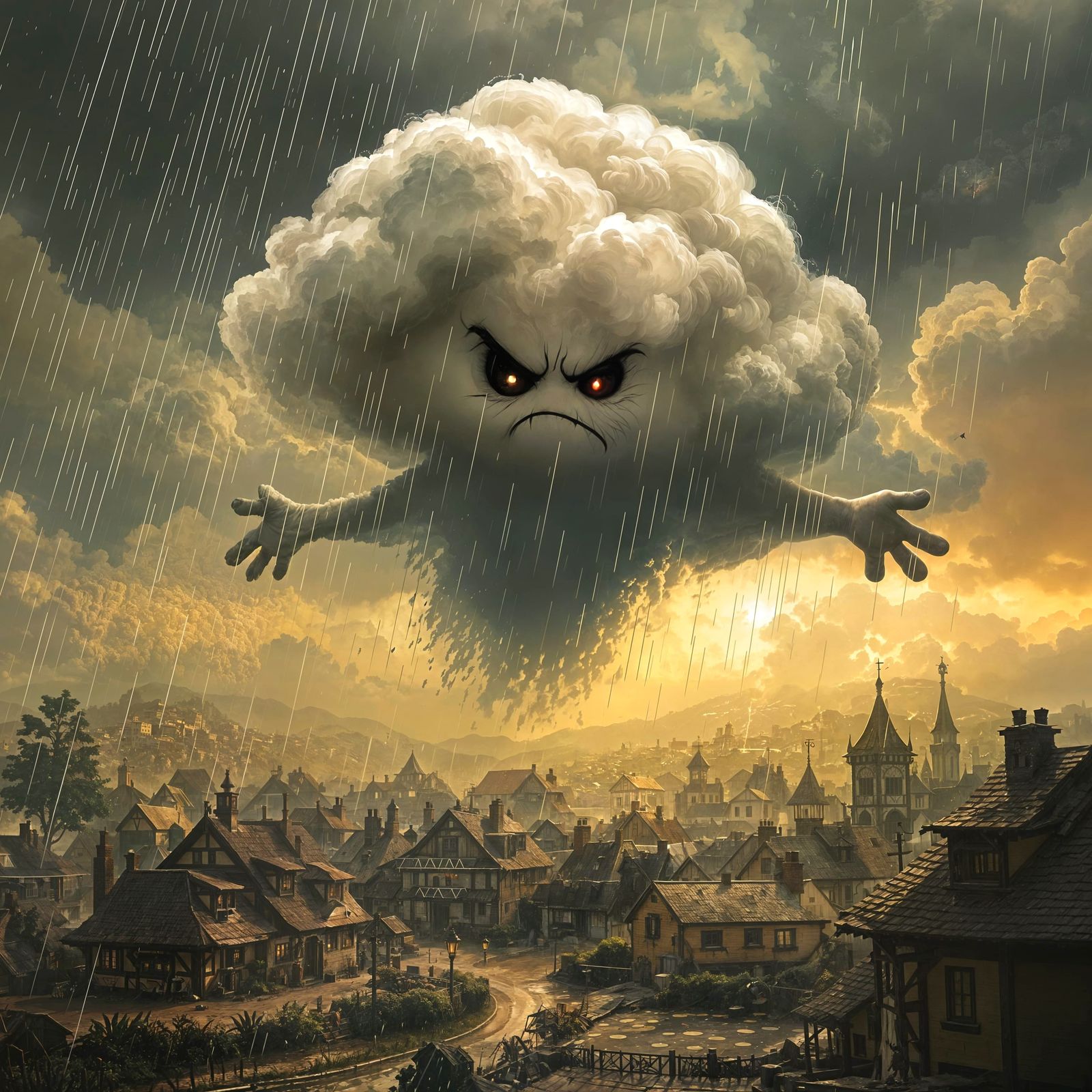 A Moody Storm Cloud Throws a Tantrum in Hyperdetailed Digita...