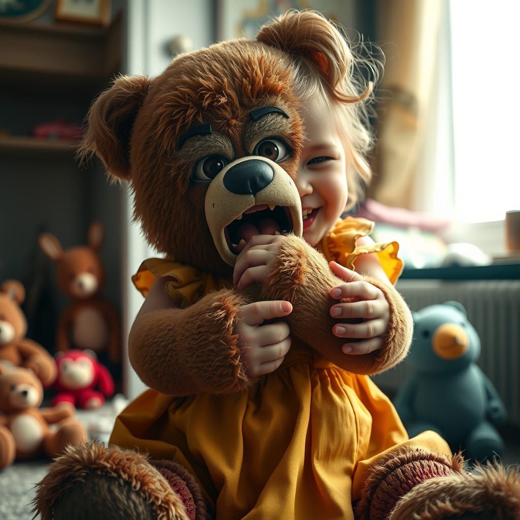 Eerie Teddy Bear Encounter in a Child's Bedroom