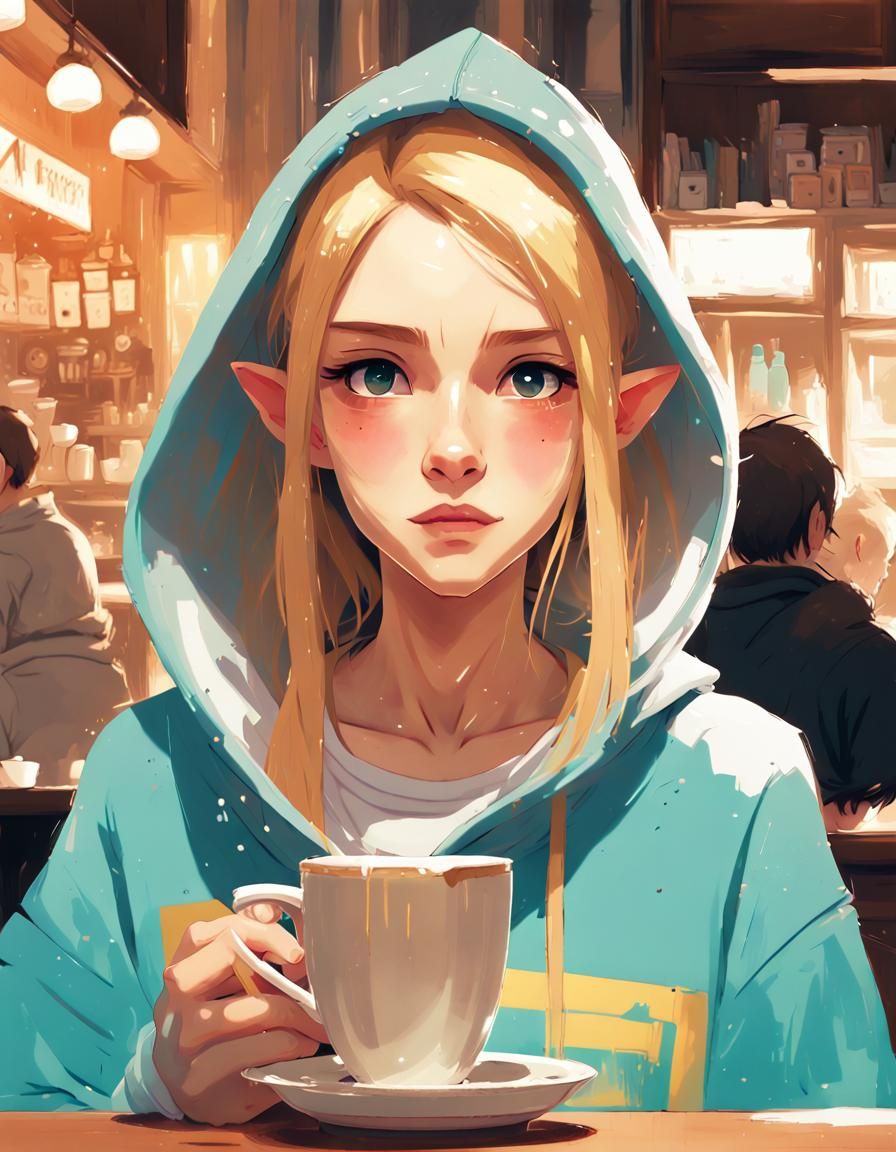 Princess Zelda Portrait in Manga Art Style