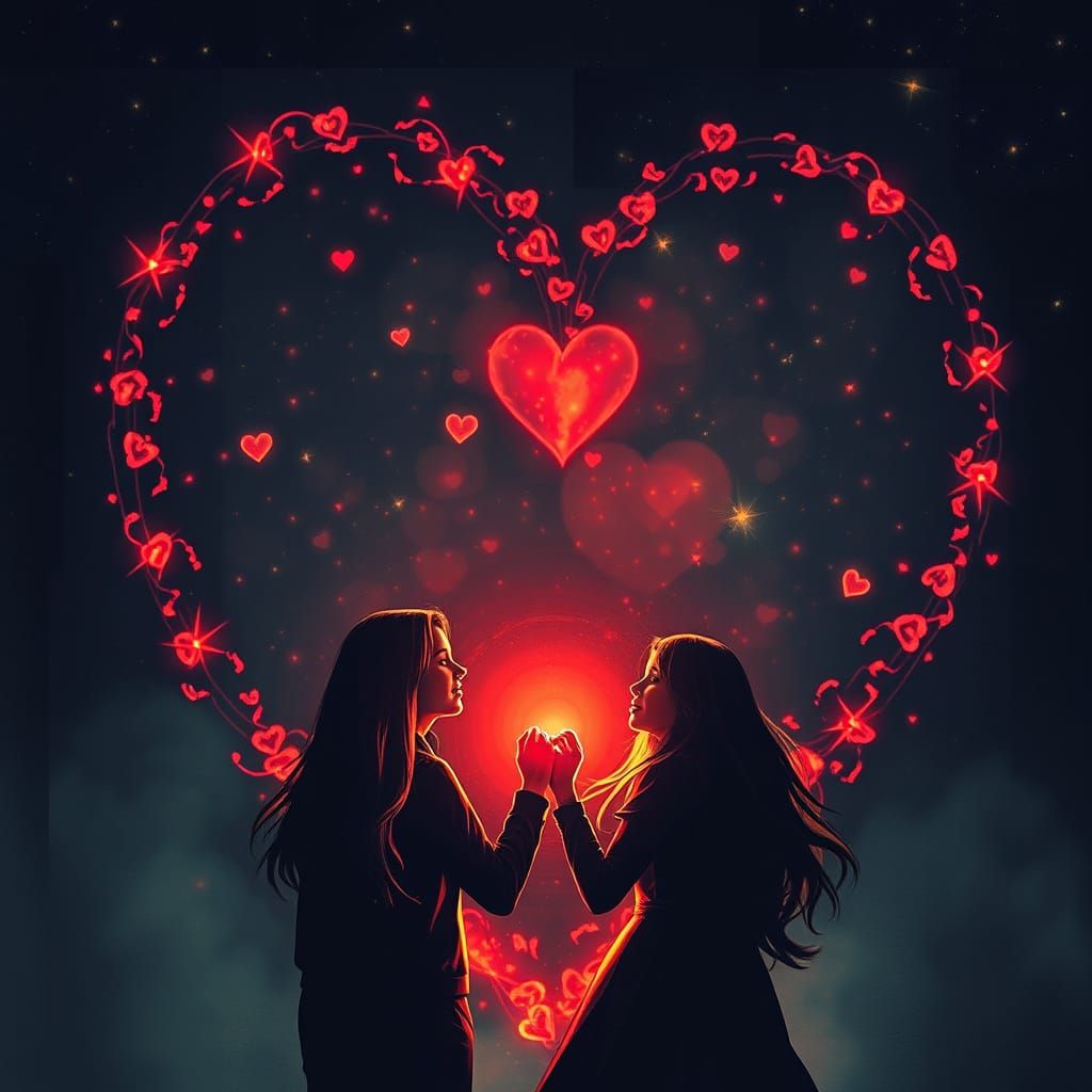 Ethereal Love in Midnight Shadows