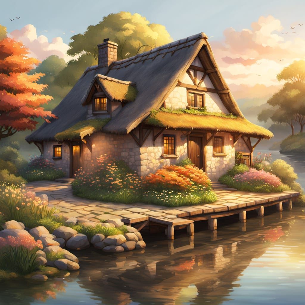 Cozy Riverside Bungalow with Stone Chimney