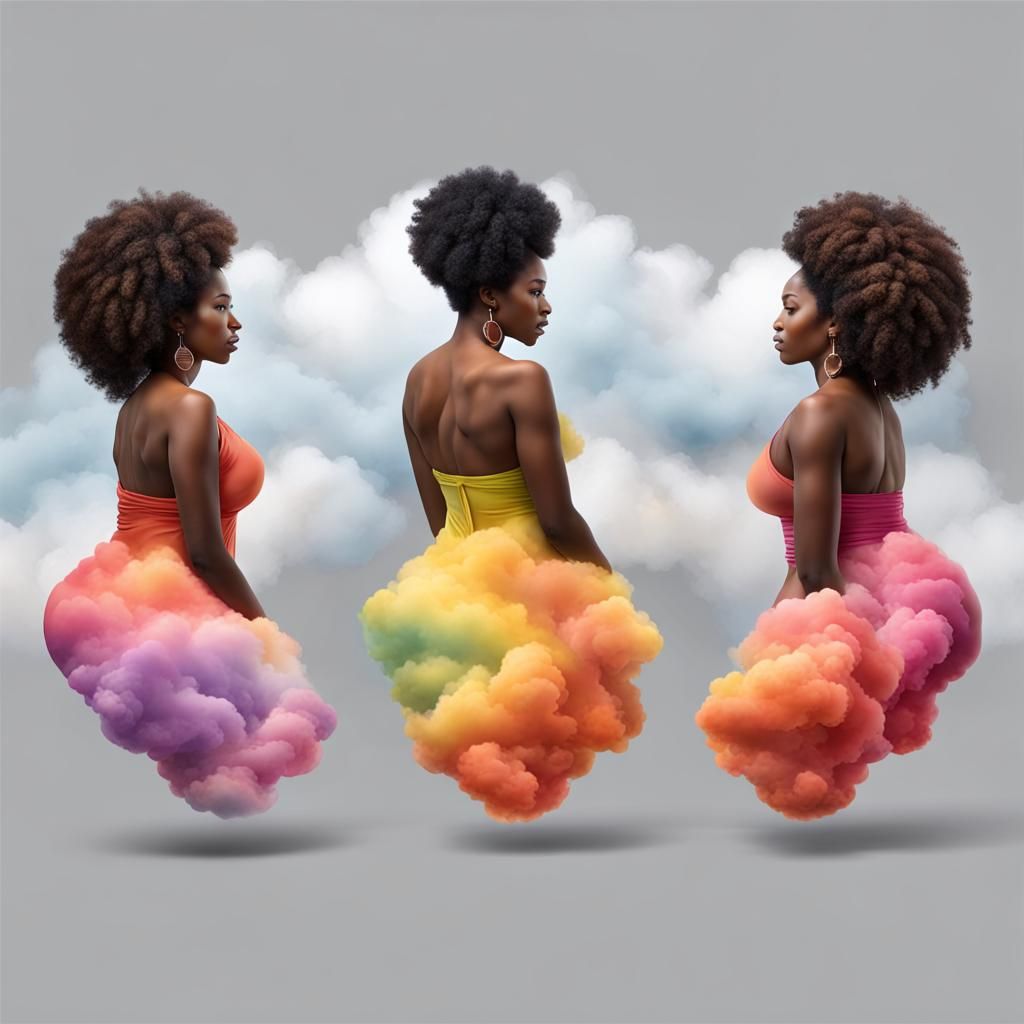 Ultra Realistic Clouds Shaped as Women