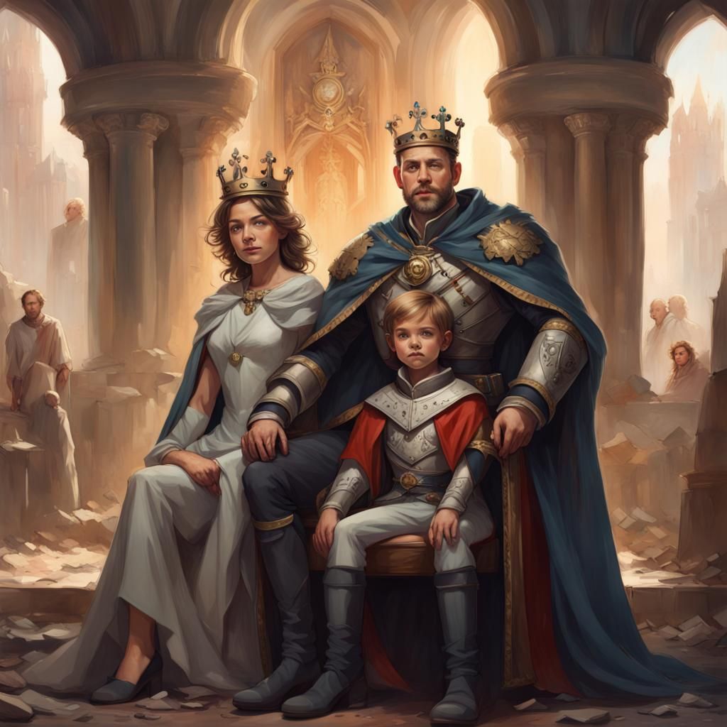 Royal Family Portrait in Castle Ruins