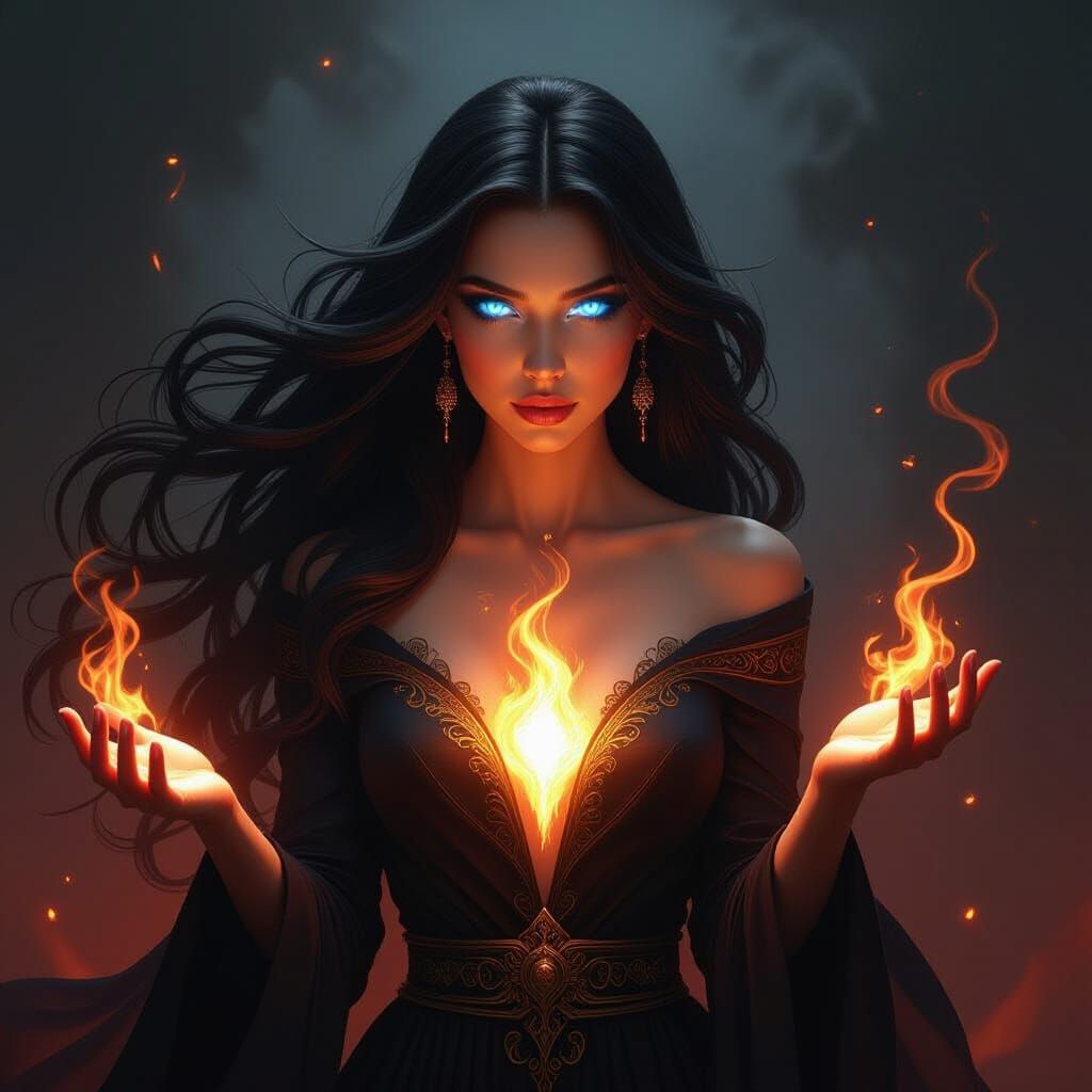 Spiritual Woman Emerging from Darkness in Insanity Fam Style