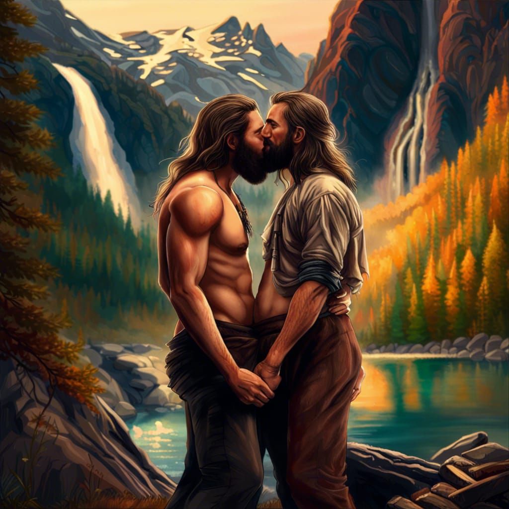 Passionate Kiss by Campfire: Fantasy Concept Art
