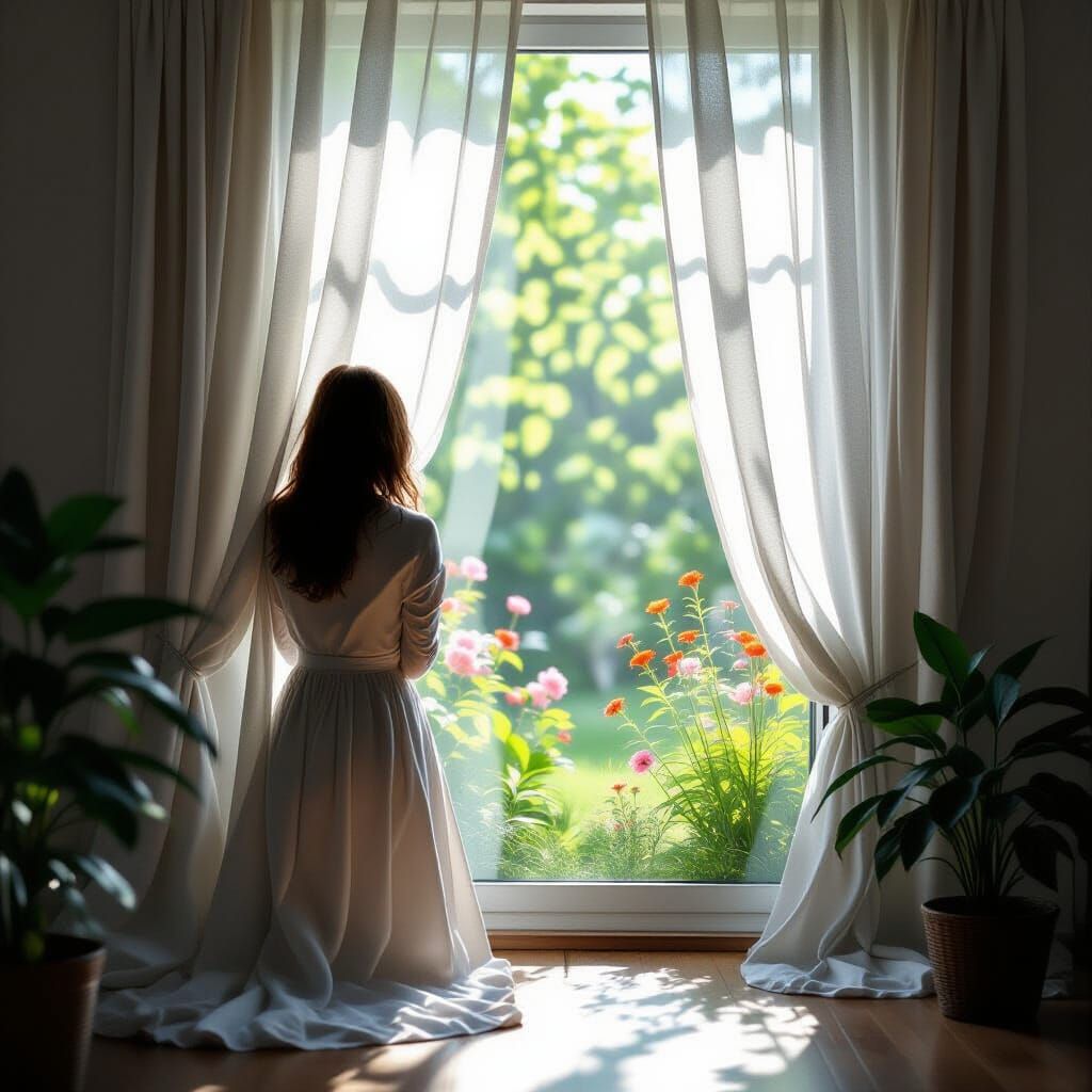 Surreal Gaze into a Sunlit Garden