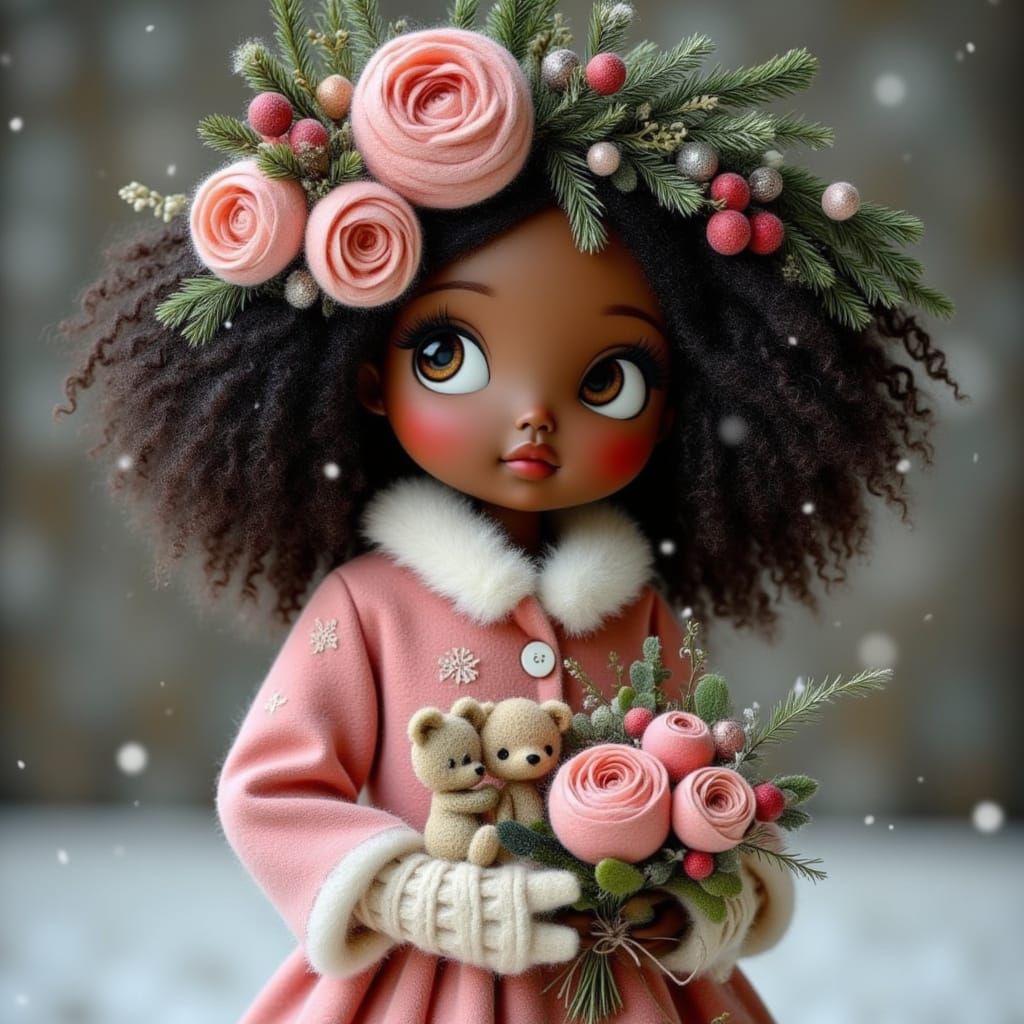 Whimsical Christmas Storybook Portrait of a Child
