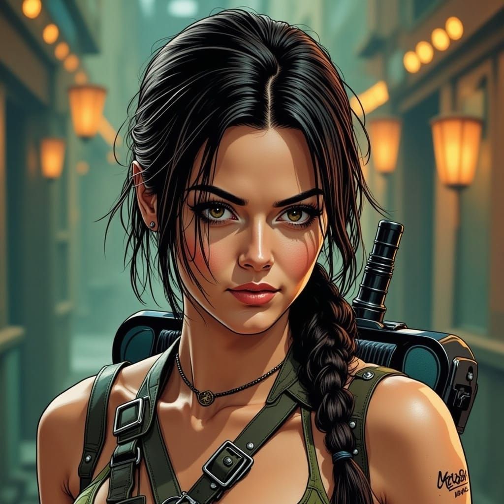 Lara Croft as Tomb Raider in Pop Art Style