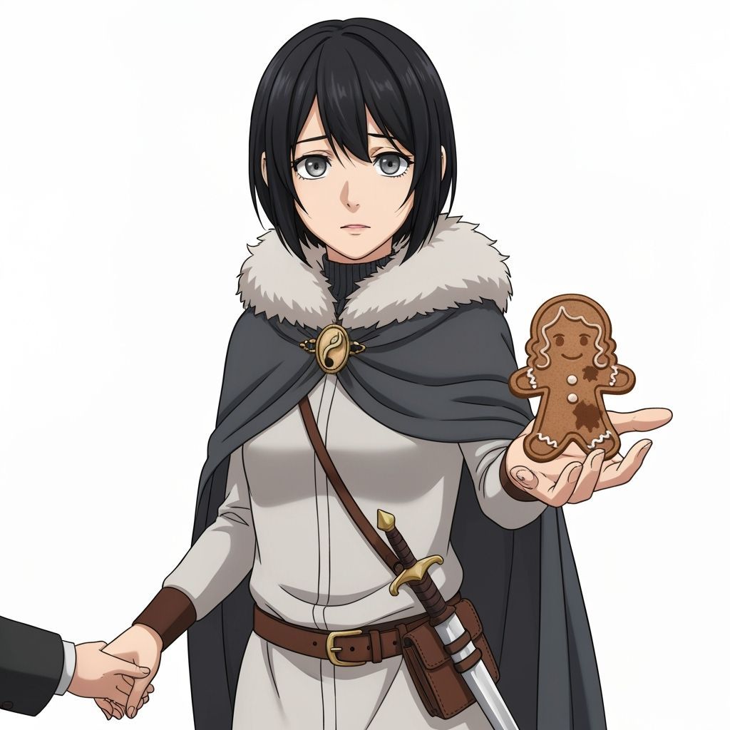 Medieval Woman Offers Gingerbread Cookie Art