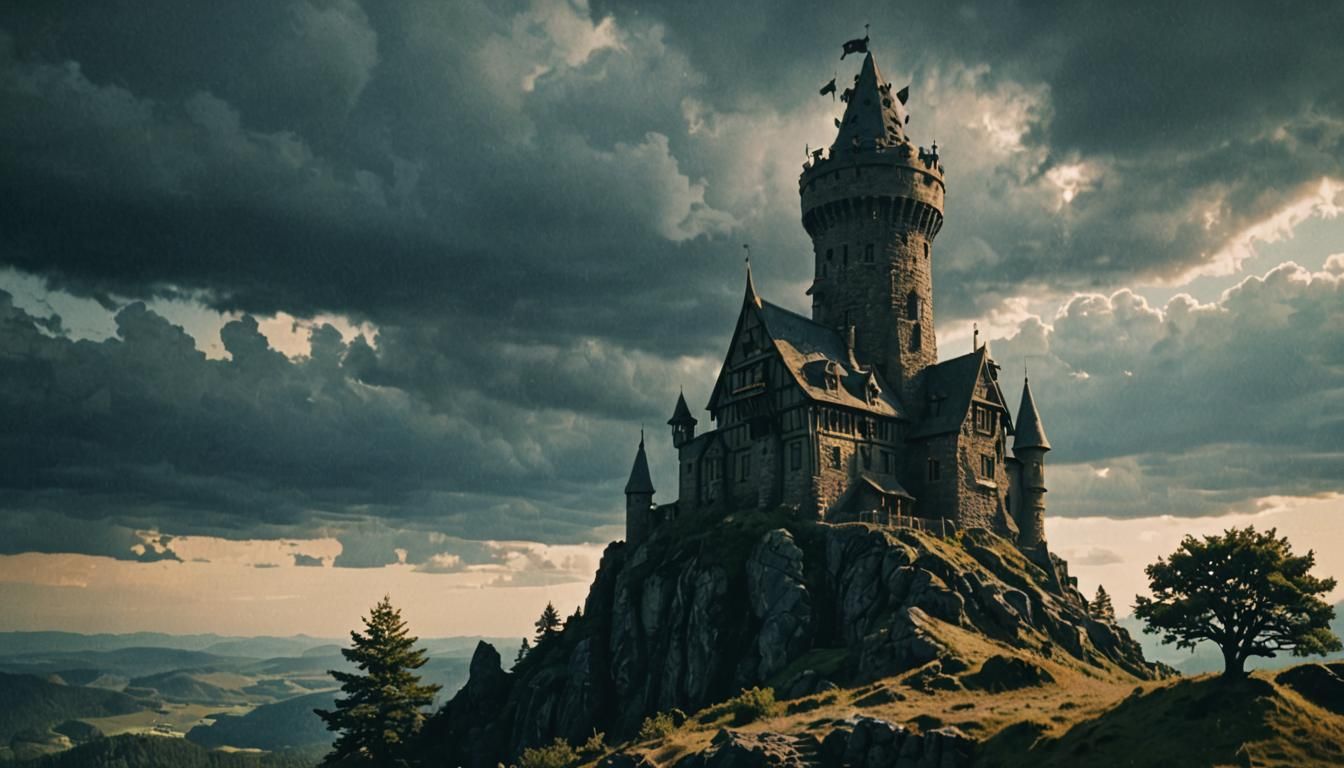 Cinematic Wizard's Tower in Atmospheric Lighting