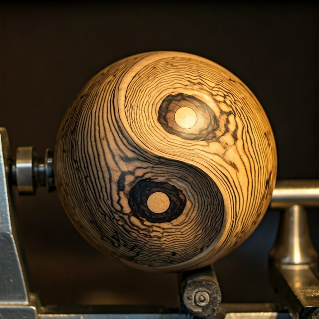 Exotic Wood Yin Yang Lathe Art