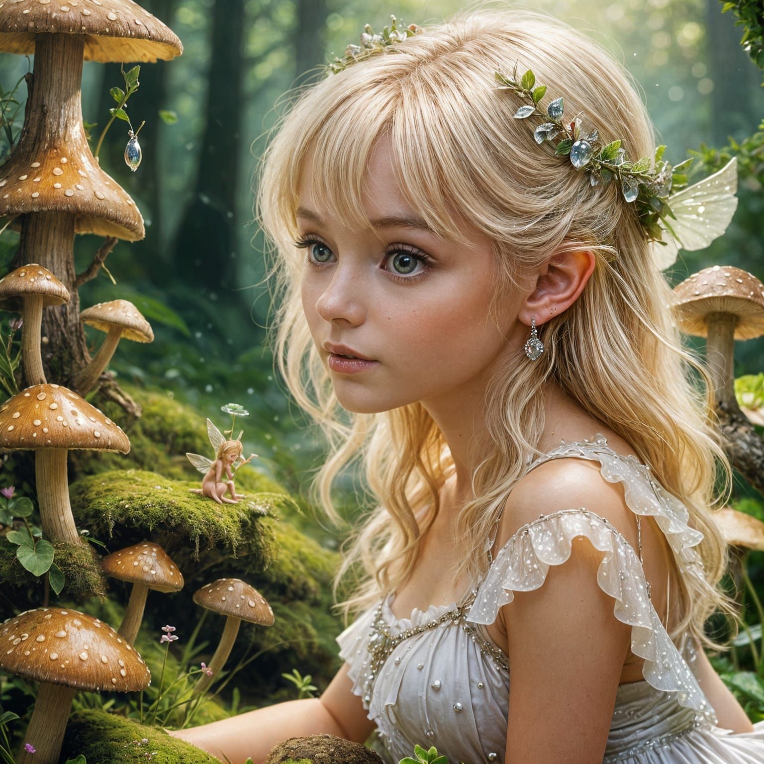 Tiny Fairy Deep in Thought, Macro Photography