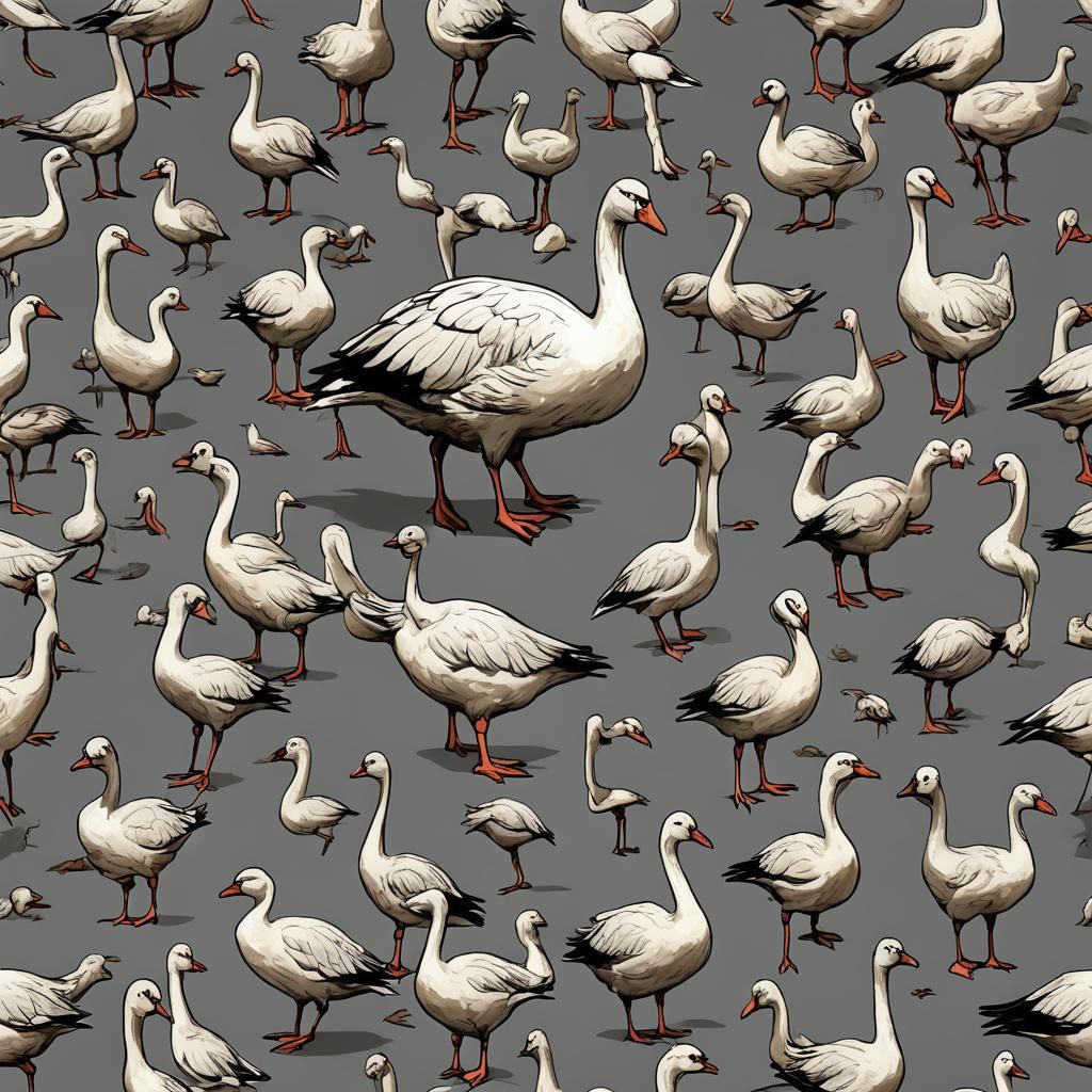 Monstrous, Mutated Goose with Excessive Anatomy