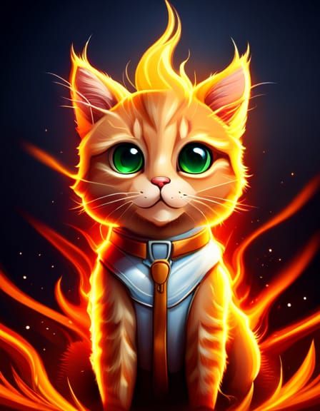 Fiery Feline: Concept Art in 8K