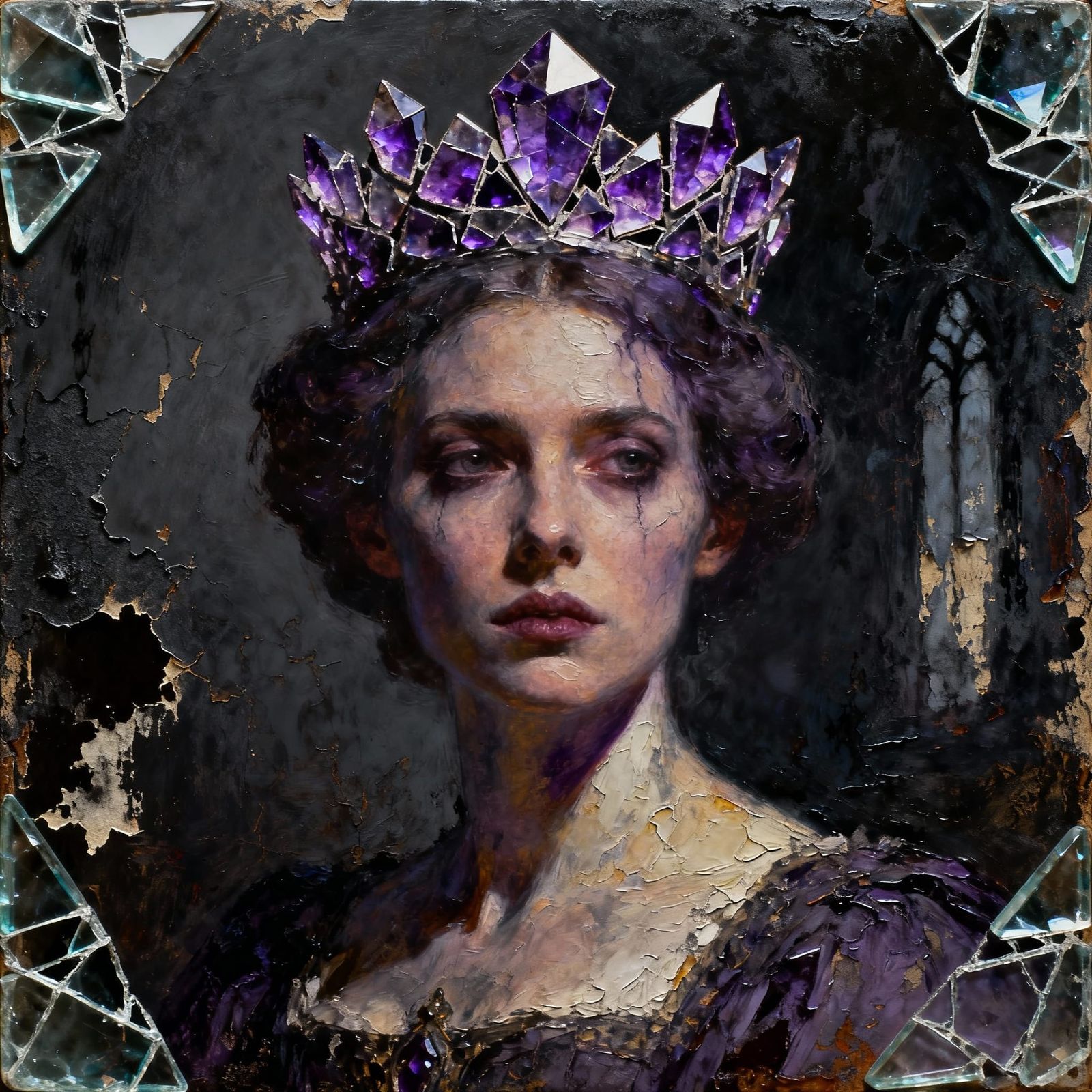 Gothic Queen with Amethyst Glass Crown