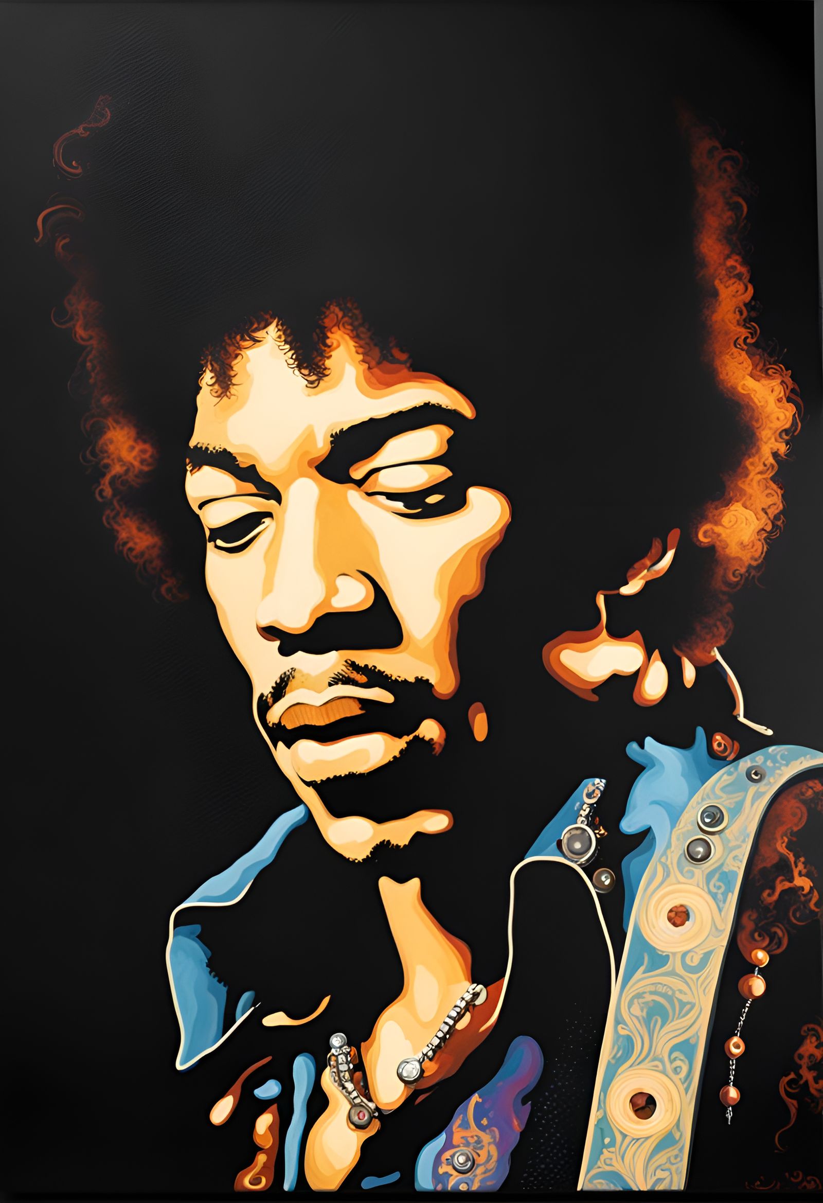 Jimi Hendrix Velvet Painting