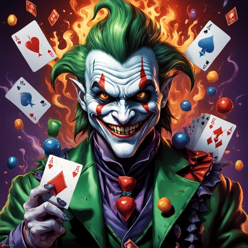 Surreal Jester of Chaos in Hyperrealistic Style