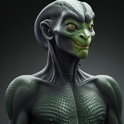 Human-Reptile Hybrid Alien Creature