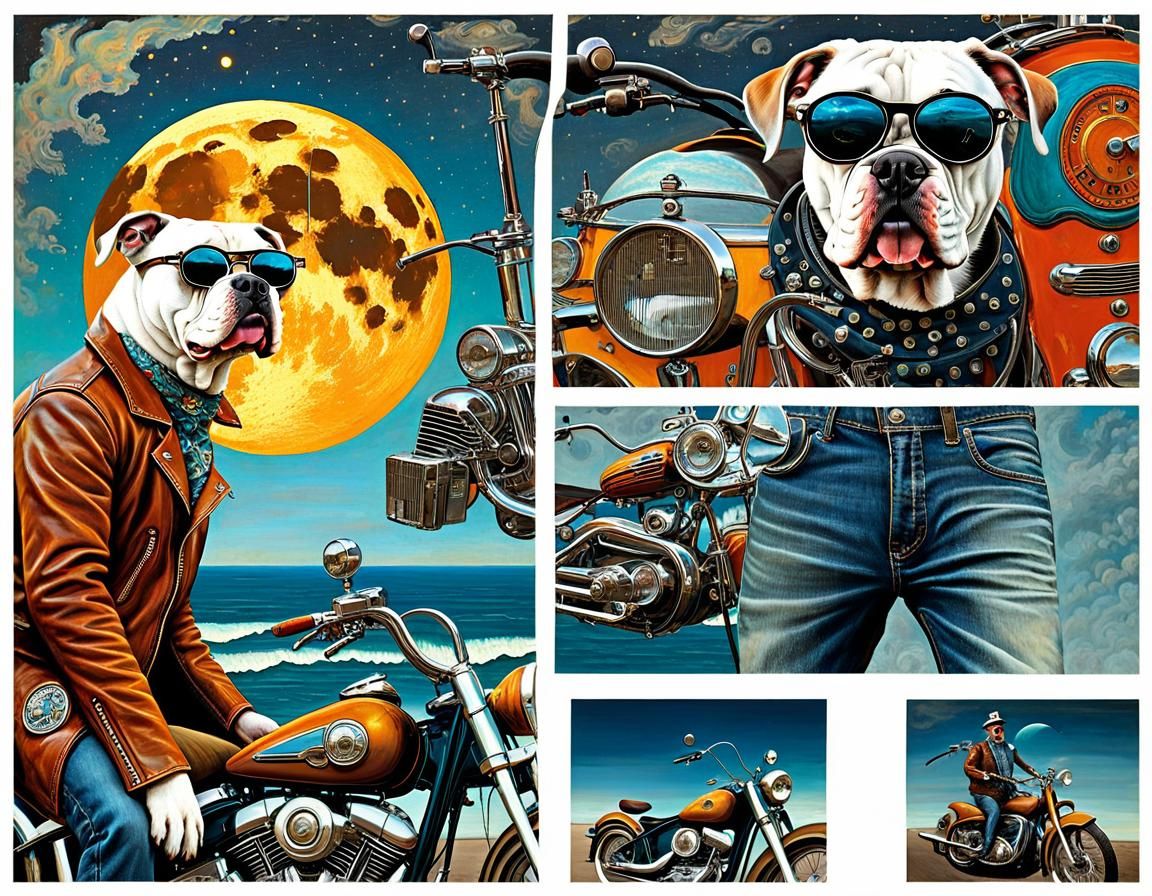 Steampunk Bulldog Rides Pacific Coast Highway