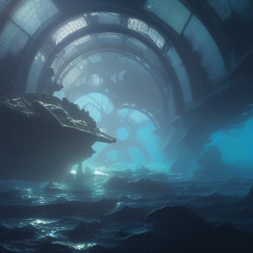 Underwater Ruined City Concept Art