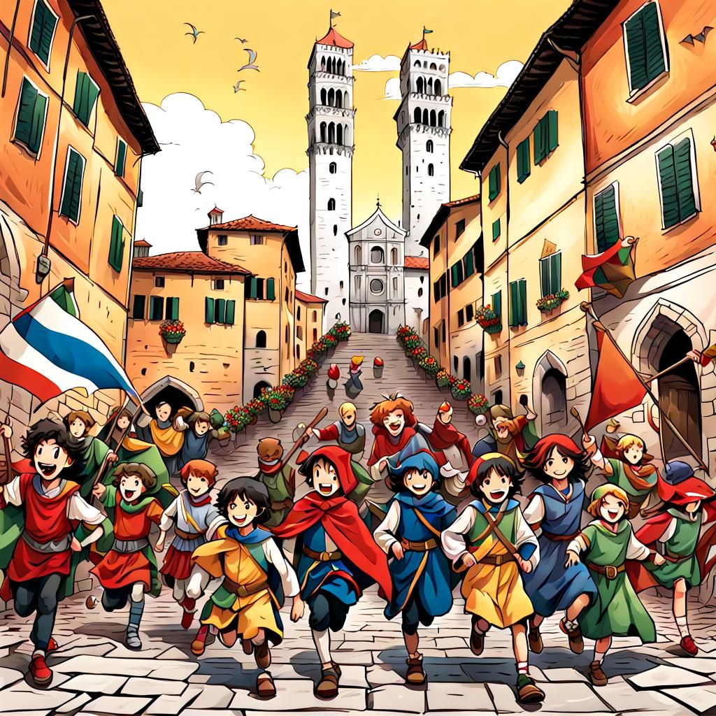 Cosplay Kids Comic Con in Medieval City