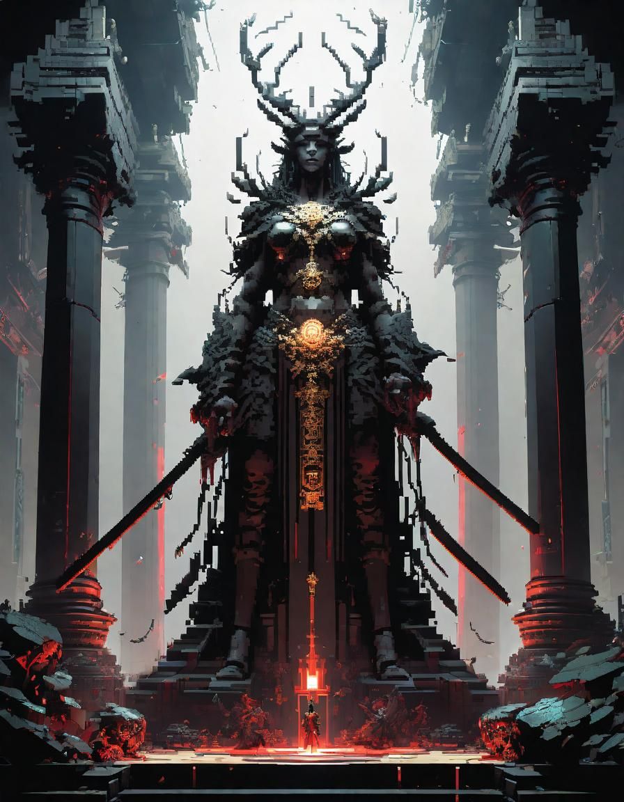 Pixel Art Goddess Statue in Runic Dungeon