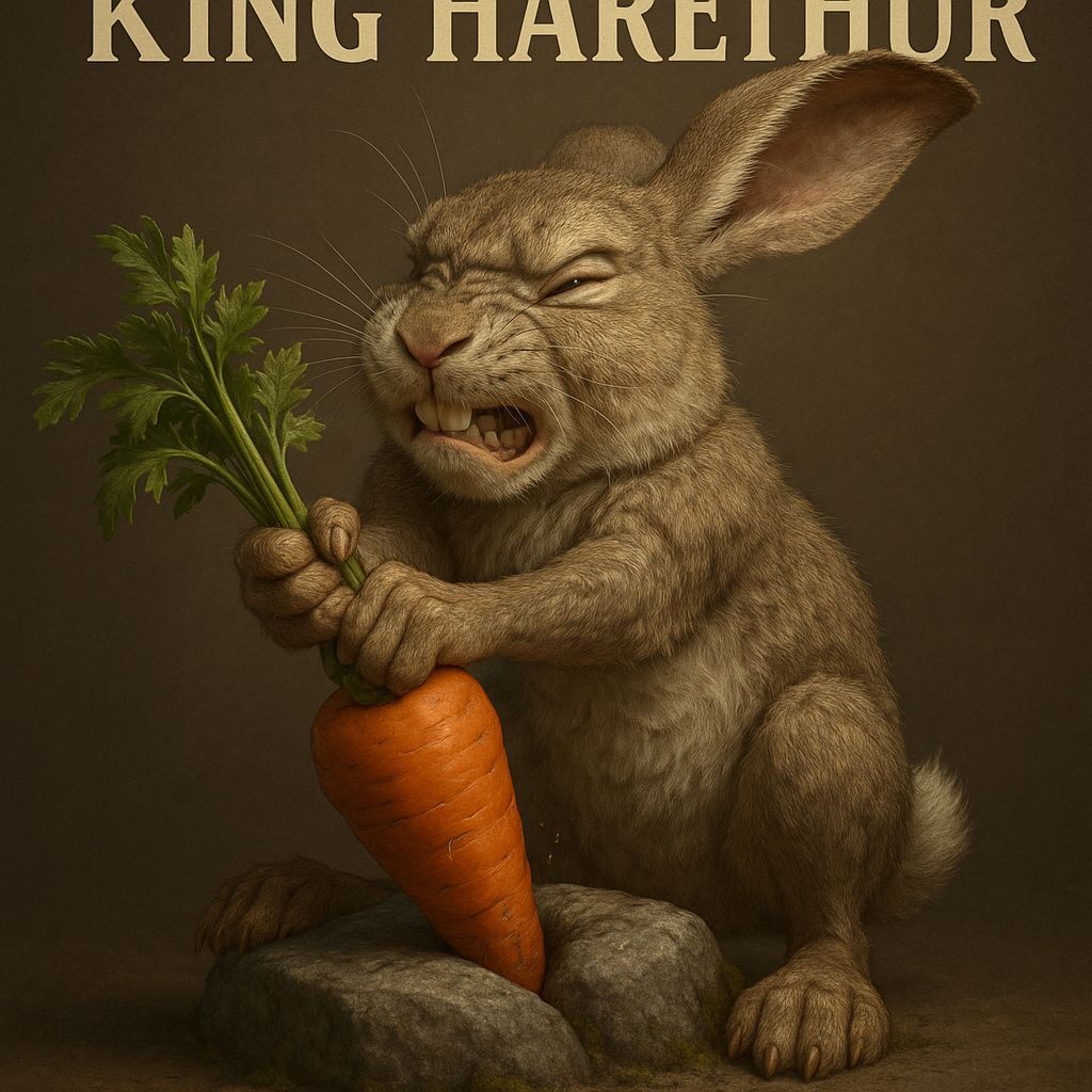 King Harethur Rabbit Pulls Carrot From Stone CGI