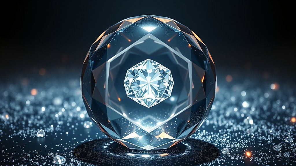 Glass Sphere with Diamond Cluster in Fantasy Art