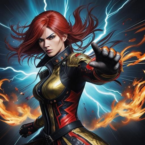 Katarina Alves in Dynamic Anime Fighting Pose