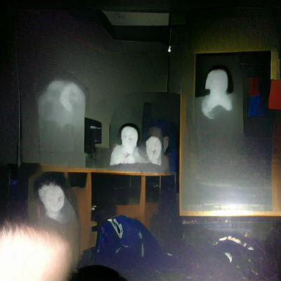 Ethereal Ghost Faces in the Darkness