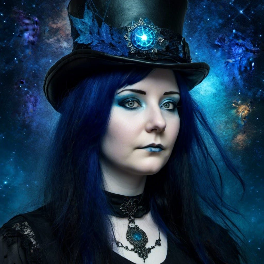 Gothic Cosmic God with Top Hat in Starlight