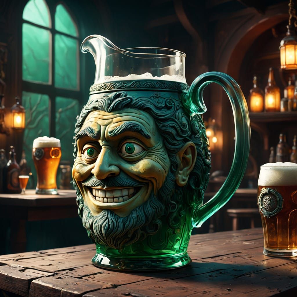 Mythical Tavern Keeper's Elaborate Beer Pitcher